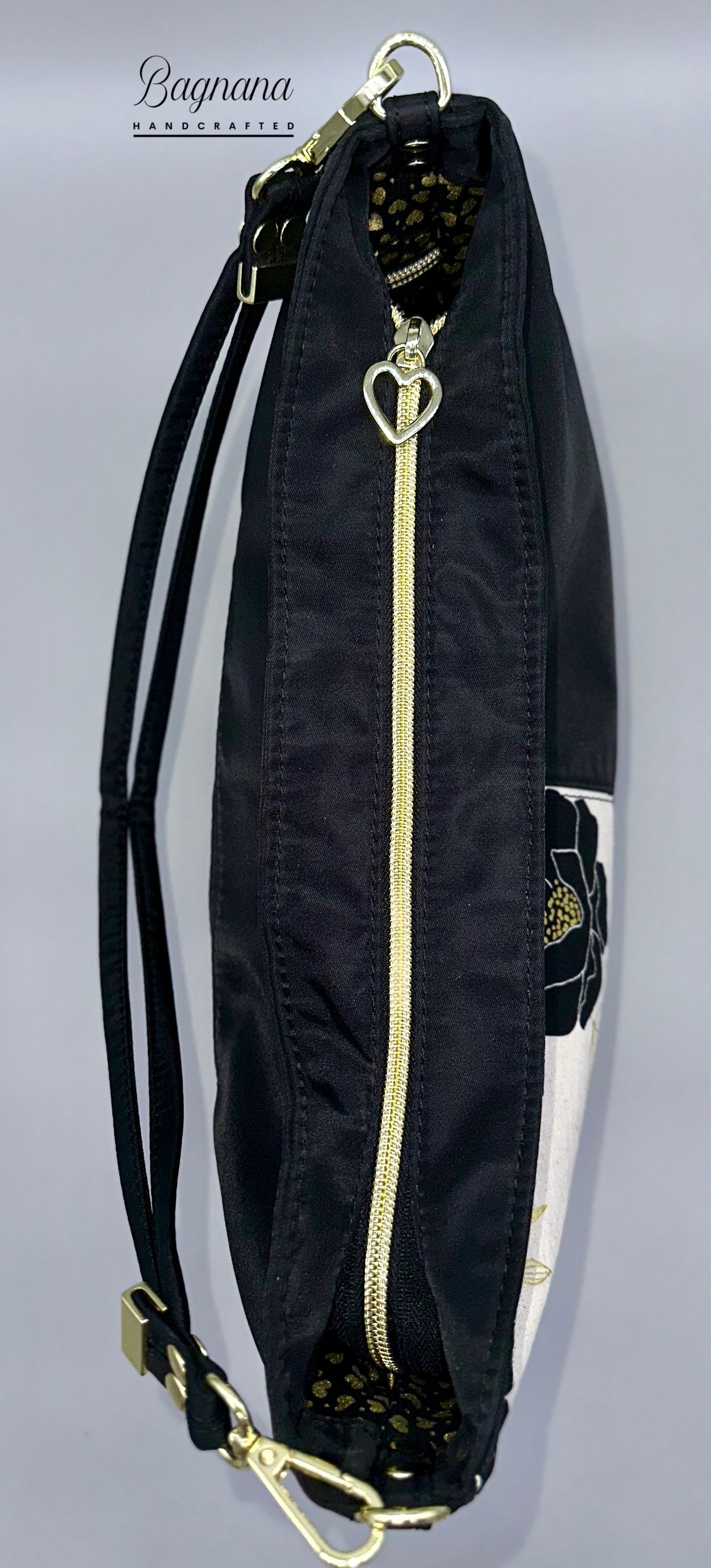 Hearts of Gold Hobo - Expandable Shoulder Bag