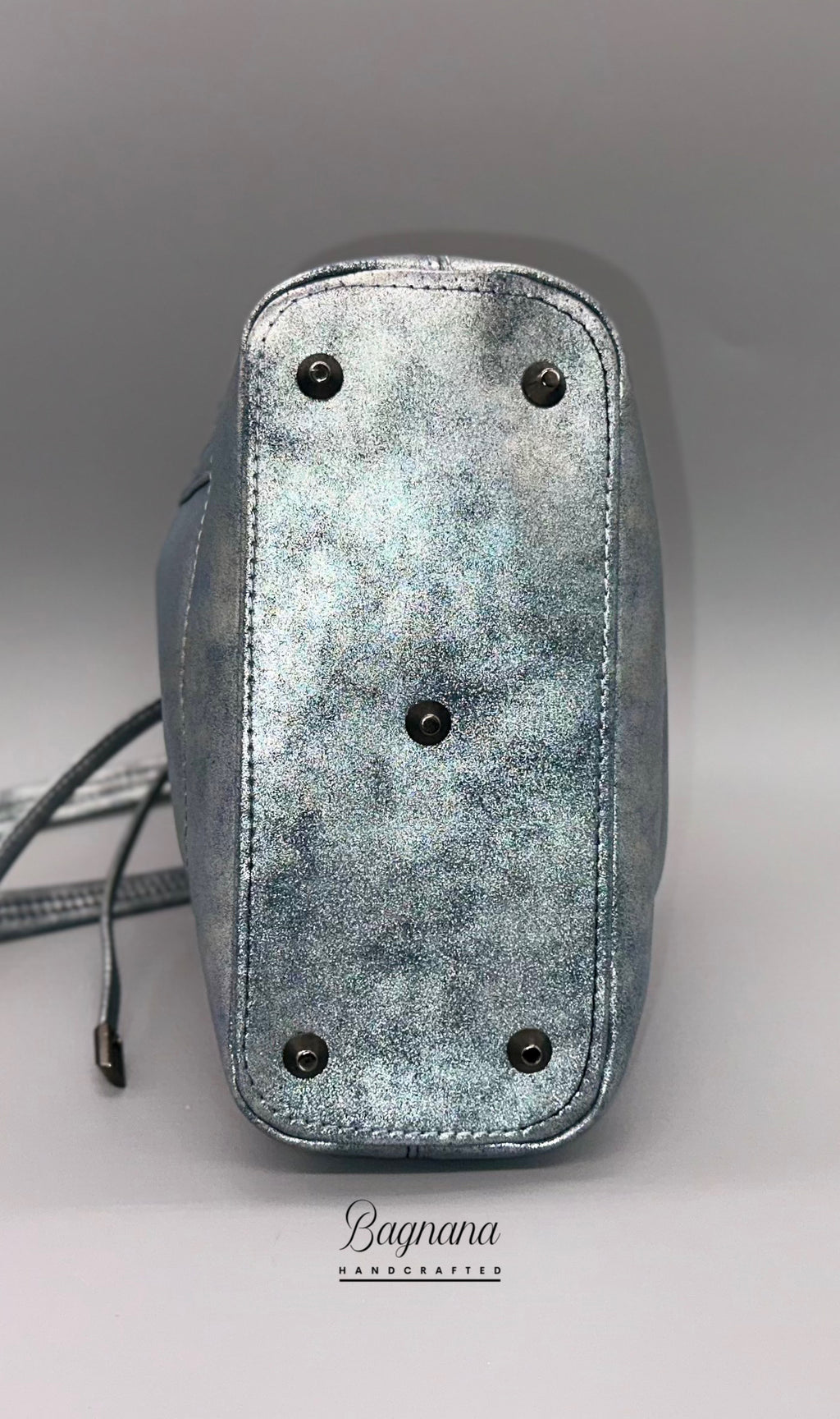 The Distressed Gray Shimmer Bucket Bag