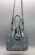The Distressed Gray Shimmer Bucket Bag