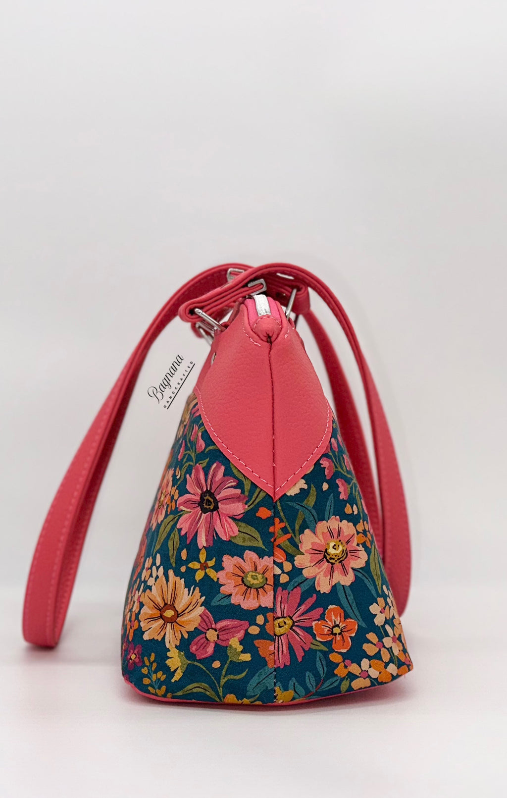 Watermelon & Teal Floral Domed Bag