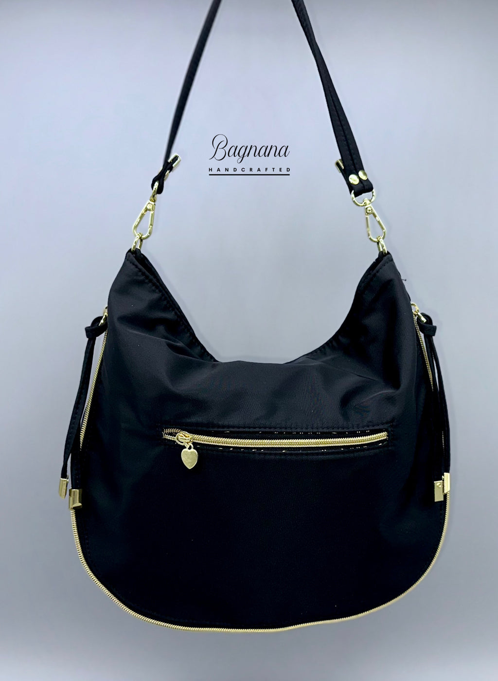 Hearts of Gold Hobo - Expandable Shoulder Bag