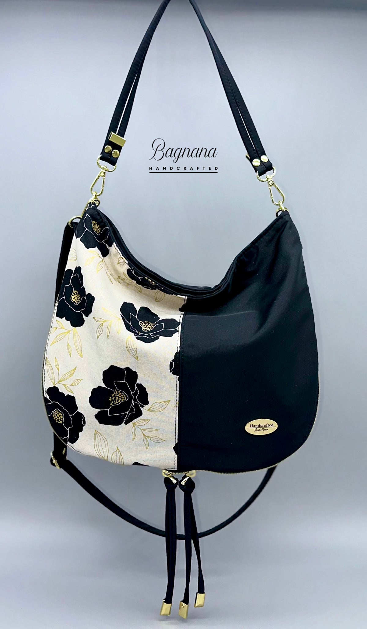 Hearts of Gold Hobo - Expandable Shoulder Bag