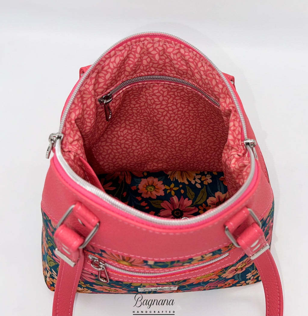 Watermelon & Teal Floral Domed Bag