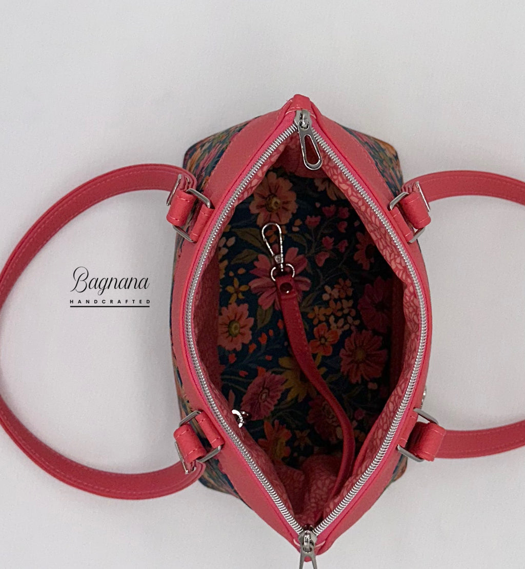 Watermelon & Teal Floral Domed Bag