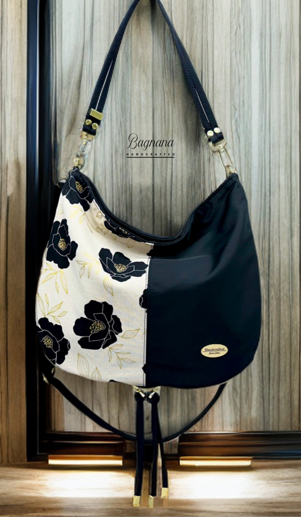 Hearts of Gold Hobo - Expandable Shoulder Bag